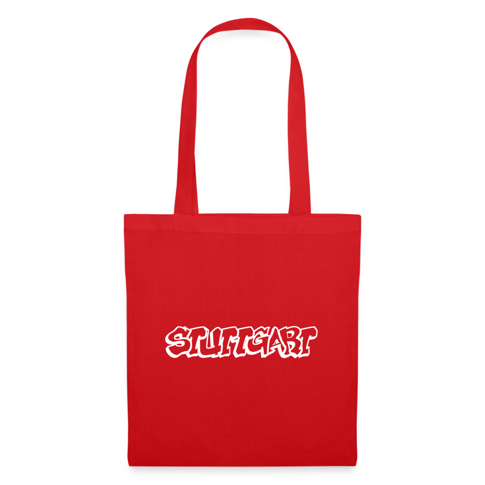 Tote Bag Stuttgart "Graffiti White" - red