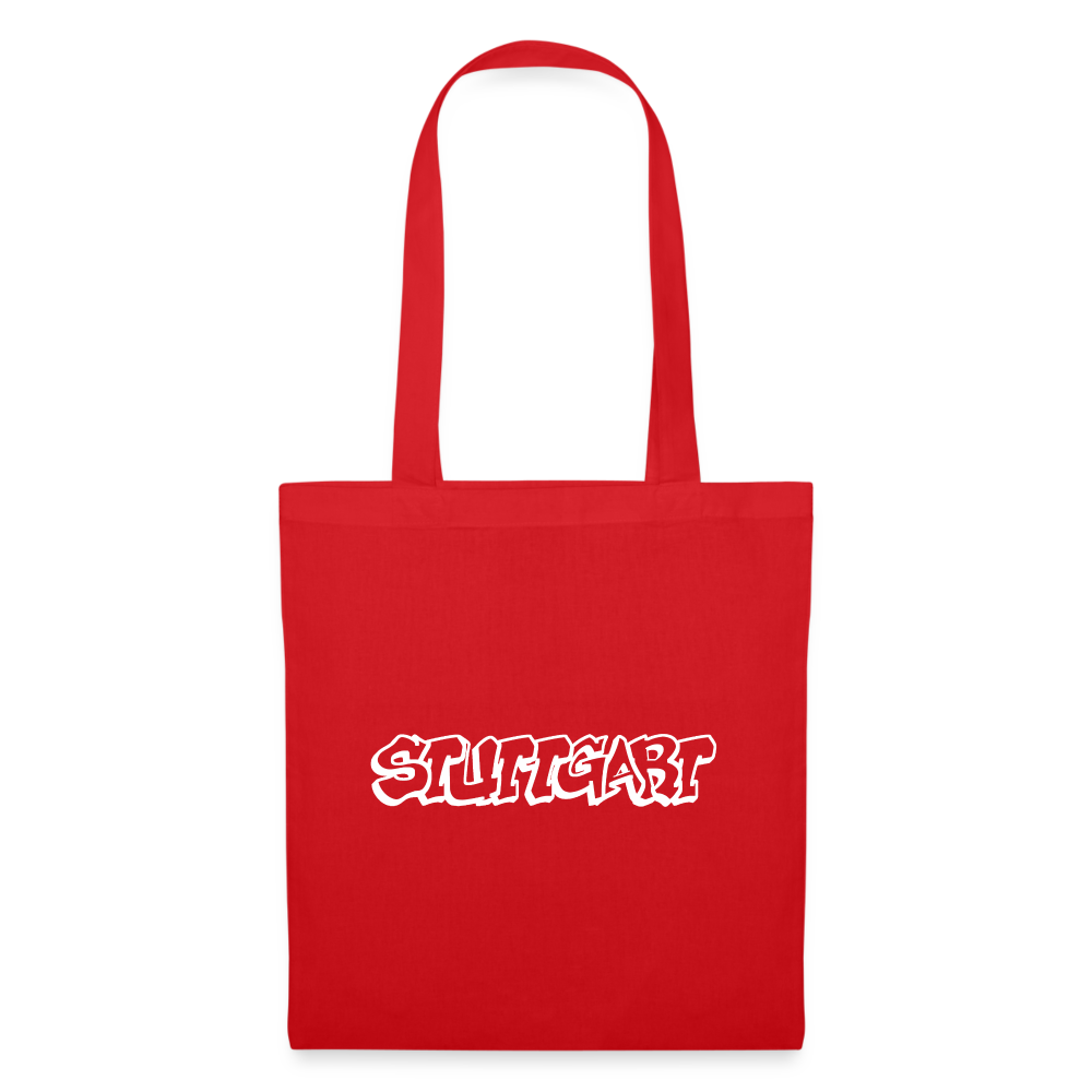 Tote Bag Stuttgart "Graffiti White" - red