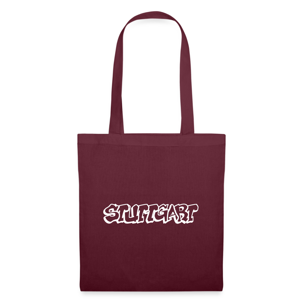 Tote Bag Stuttgart "Graffiti White" - burgundy