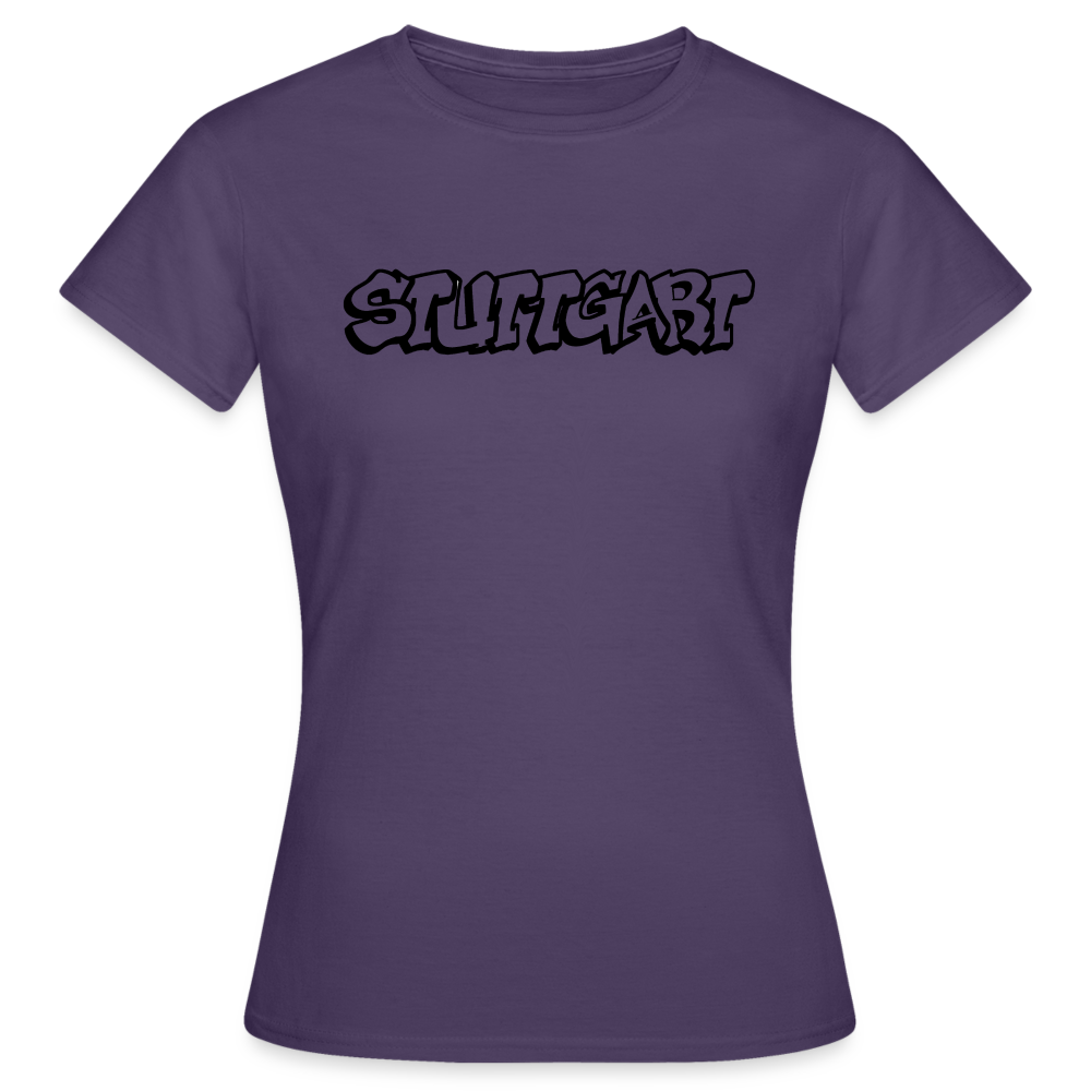 T-Shirt Ladies Stuttgart "Graffiti" - dark purple