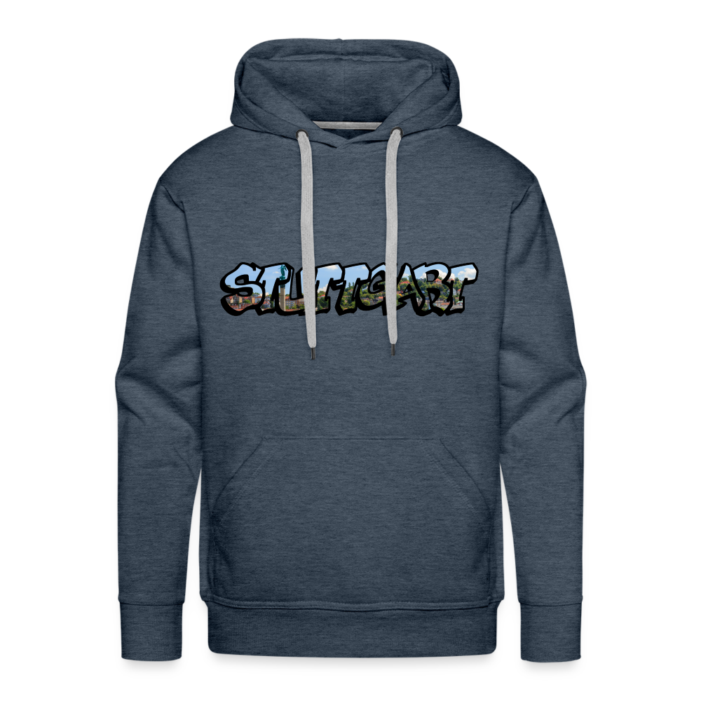 Hoodie Stuttgart "Panorama Graffiti" - heather denim