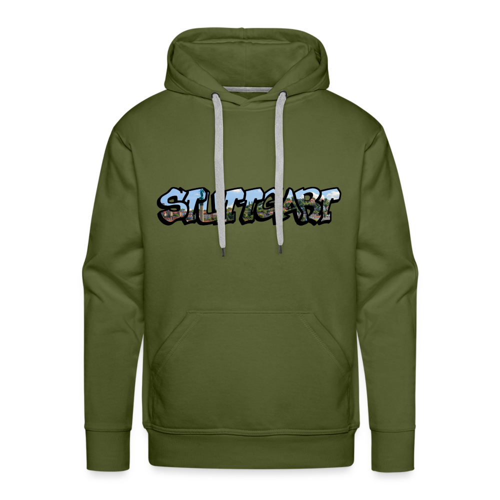 Hoodie Stuttgart "Panorama Graffiti" - olive green