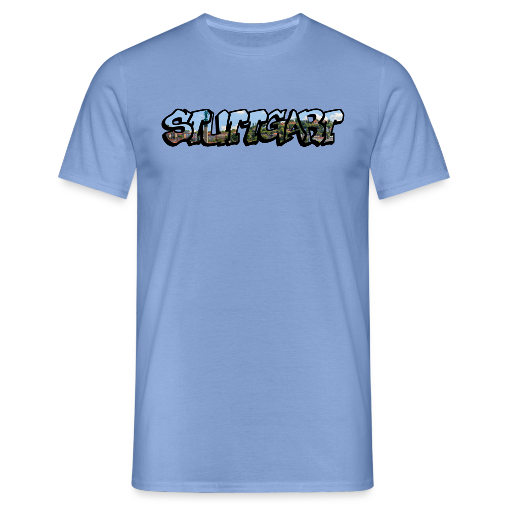 T-Shirt Stuttgart "Panorama Graffiti" - carolina blue