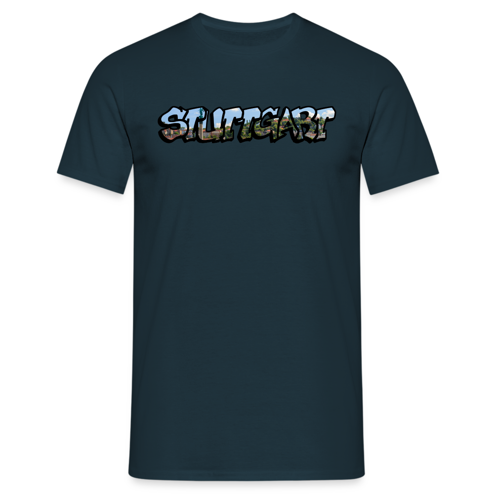 T-Shirt Stuttgart "Panorama Graffiti" - navy