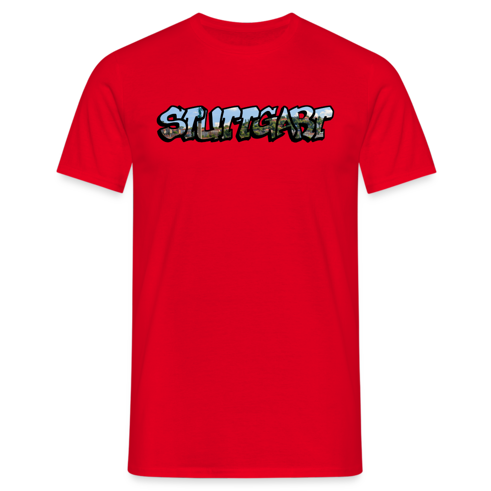 T-Shirt Stuttgart "Panorama Graffiti" - red