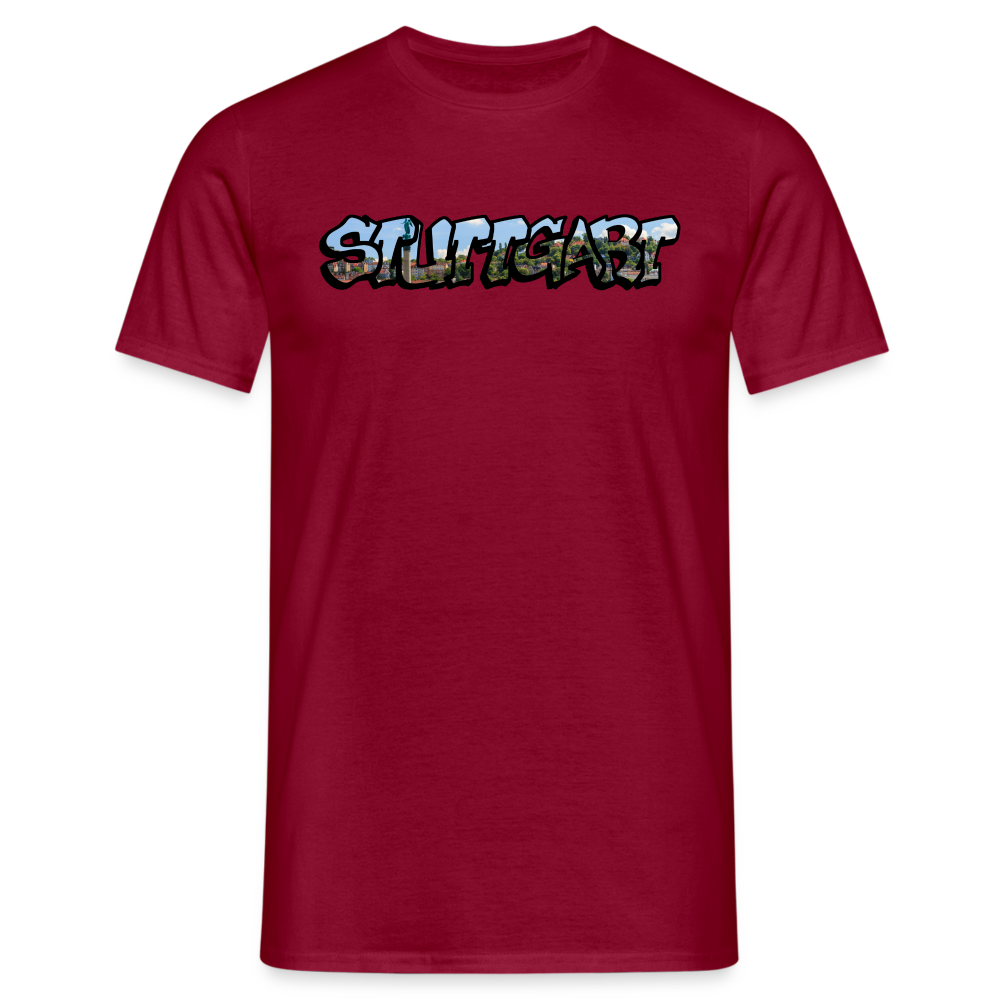 T-Shirt Stuttgart "Panorama Graffiti" - brick red
