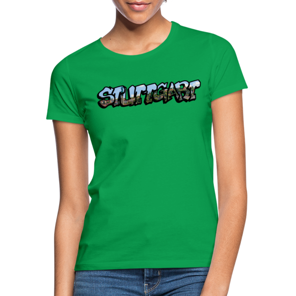 T-Shirt Ladies Stuttgart "Panorama Graffiti" - kelly green