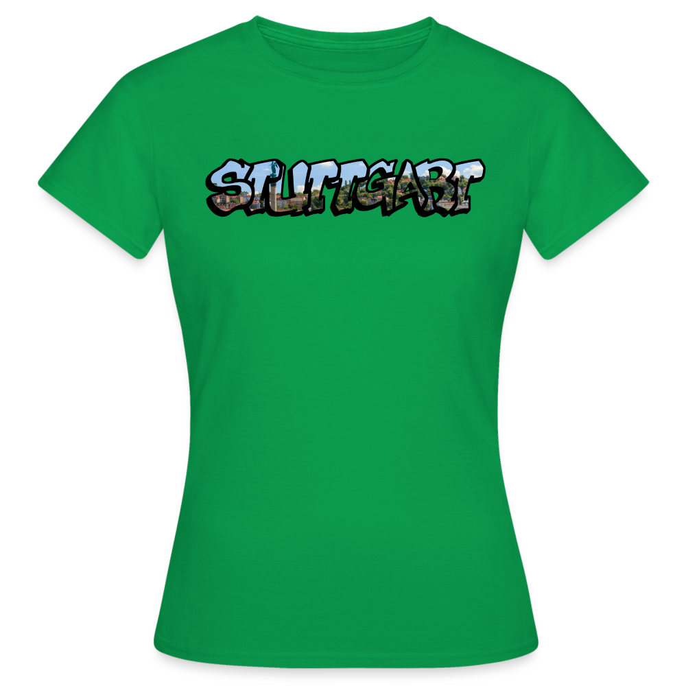 T-Shirt Ladies Stuttgart "Panorama Graffiti" - kelly green