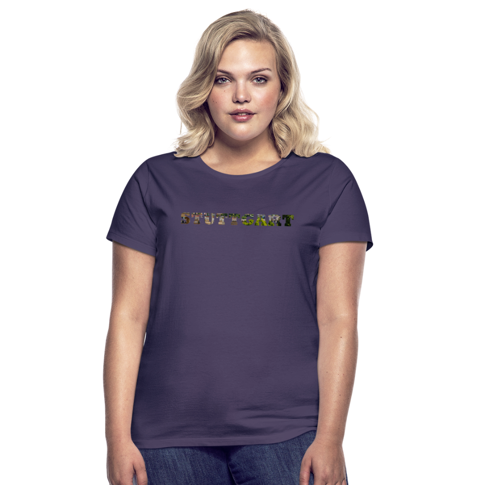 T-Shirt Ladies Stuttgart "Panorama Bold" - dark purple