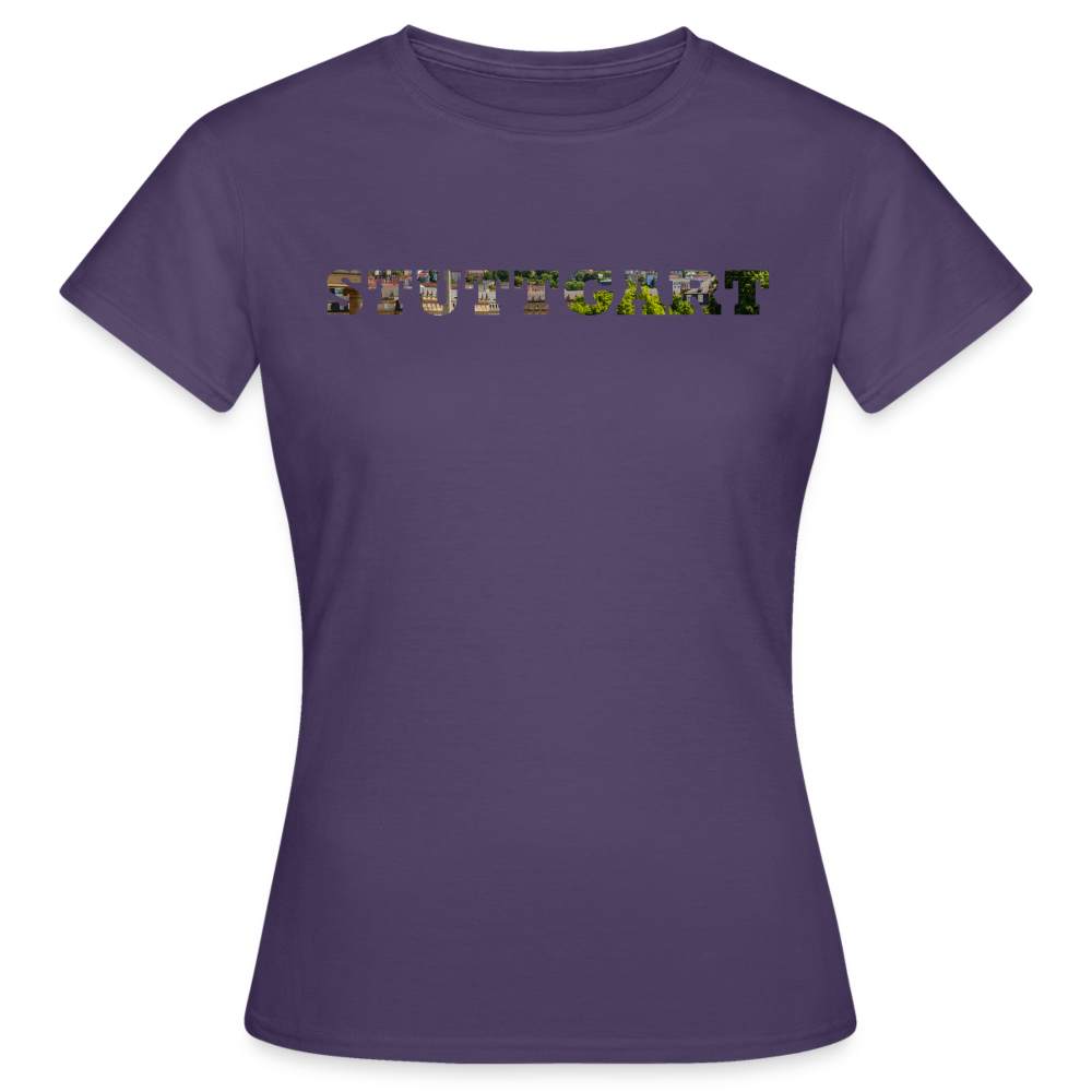 T-Shirt Ladies Stuttgart "Panorama Bold" - dark purple