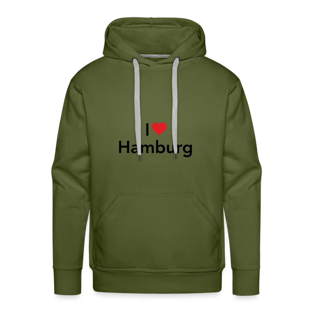 Hoodie "I Love Hamburg" Dark Edition - olive green