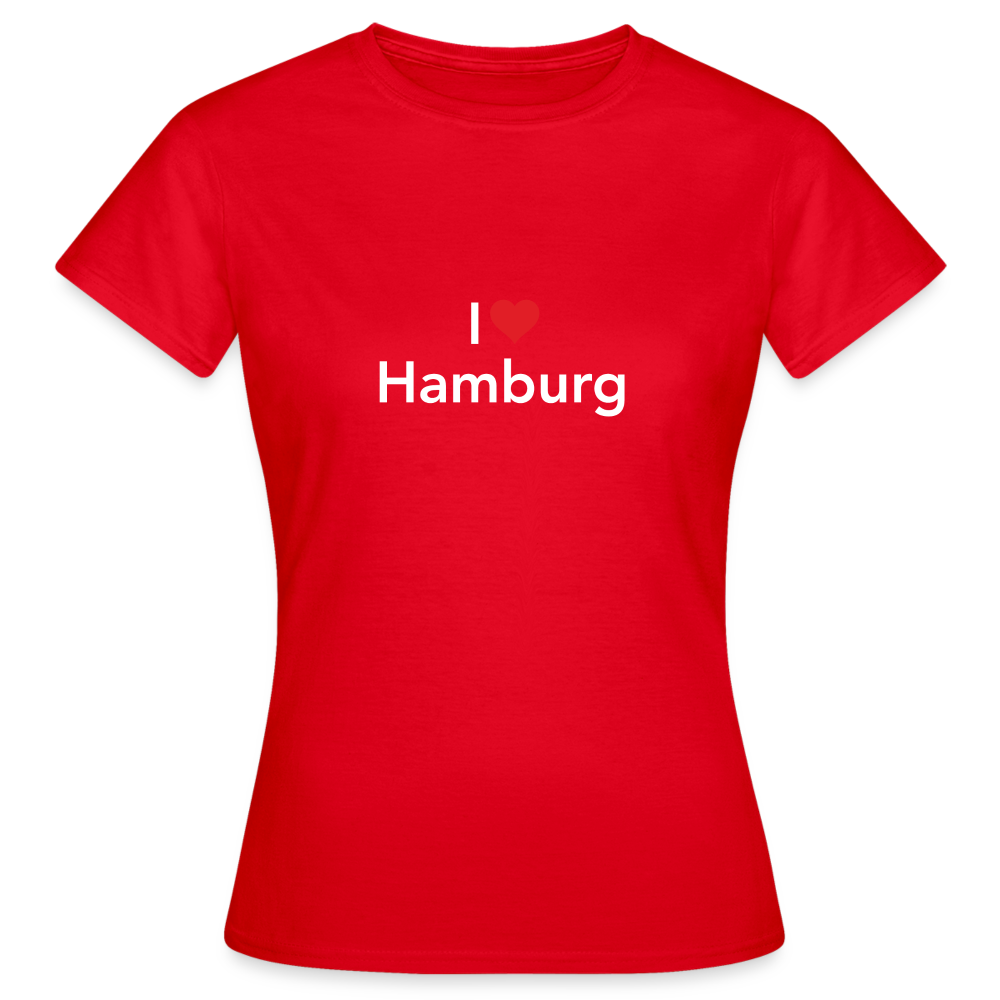 T-Shirt Ladies "I Love Hamburg" Bright Edition - red