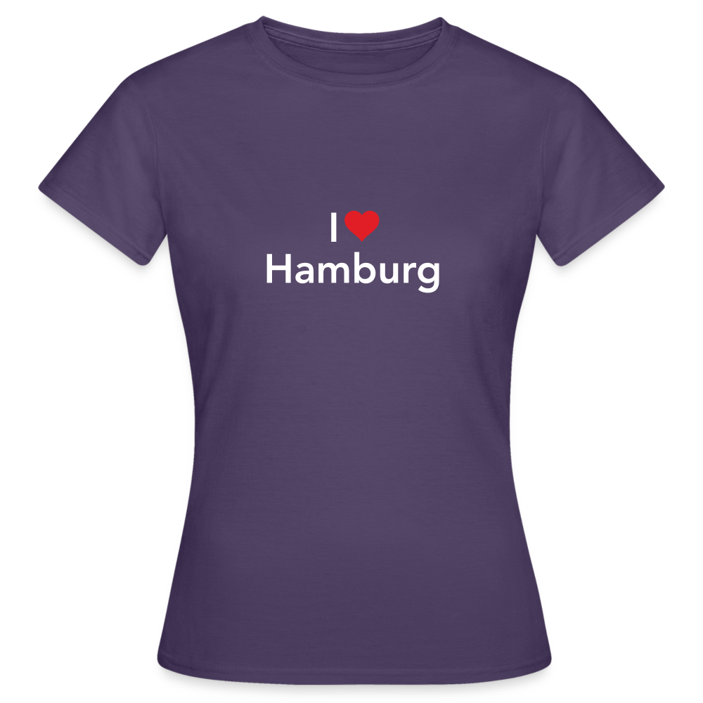 T-Shirt Ladies "I Love Hamburg" Bright Edition - dark purple