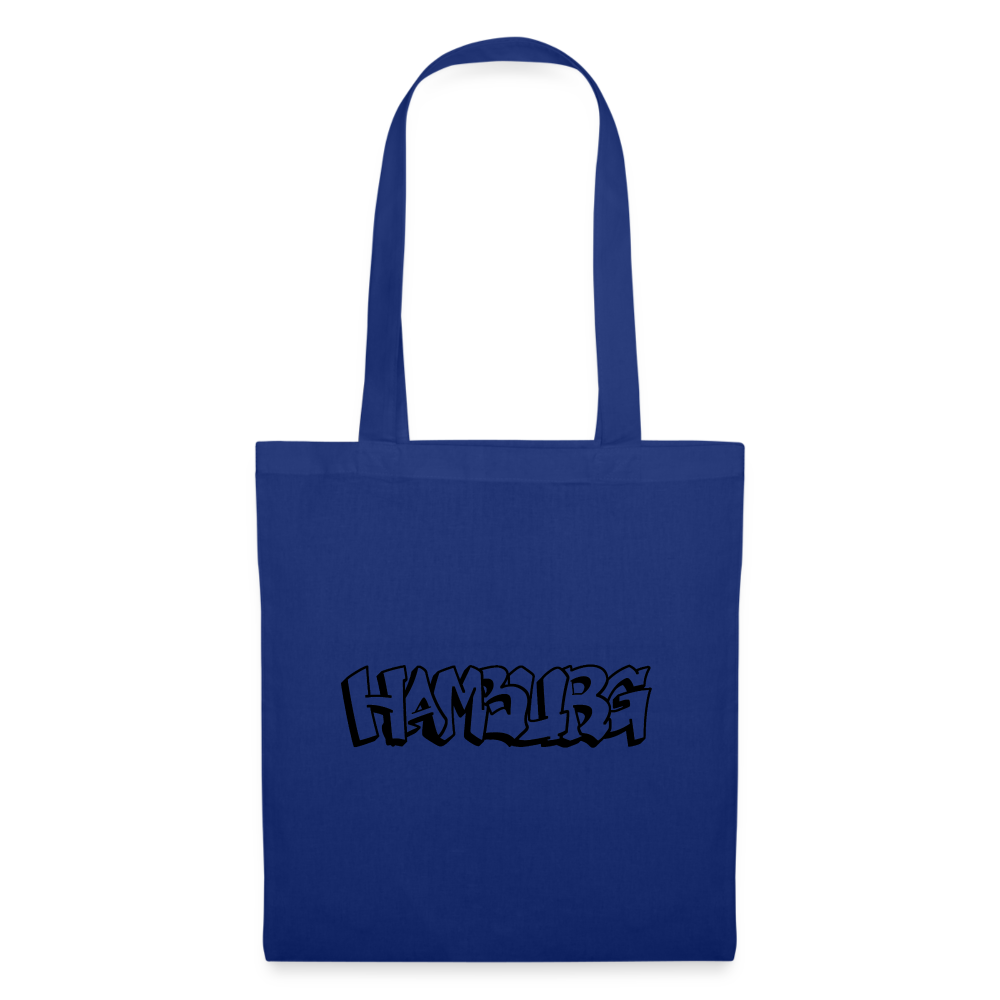 Tote Bag Hamburg "Graffiti Black" - royal blue