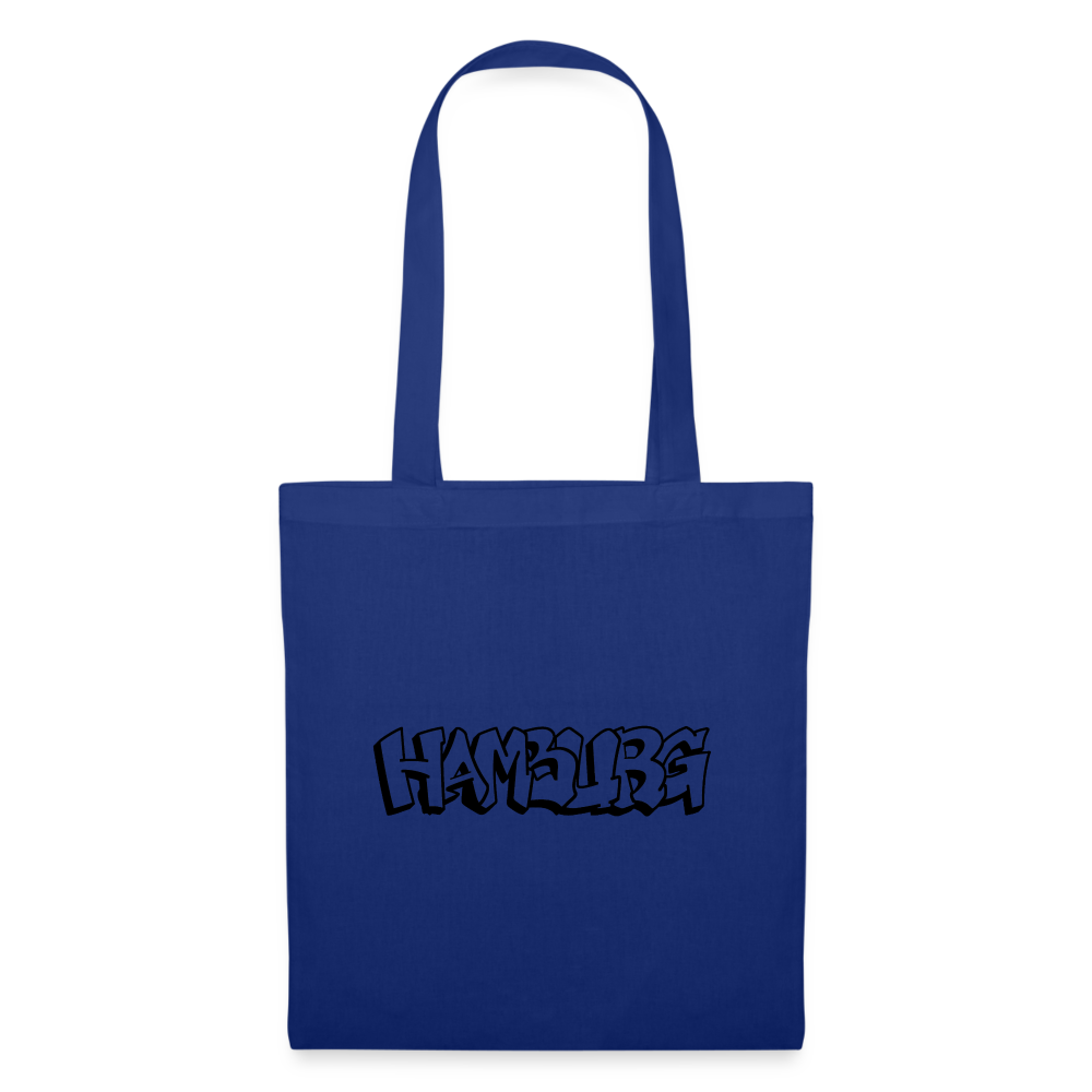 Tote Bag Hamburg "Graffiti Black" - royal blue