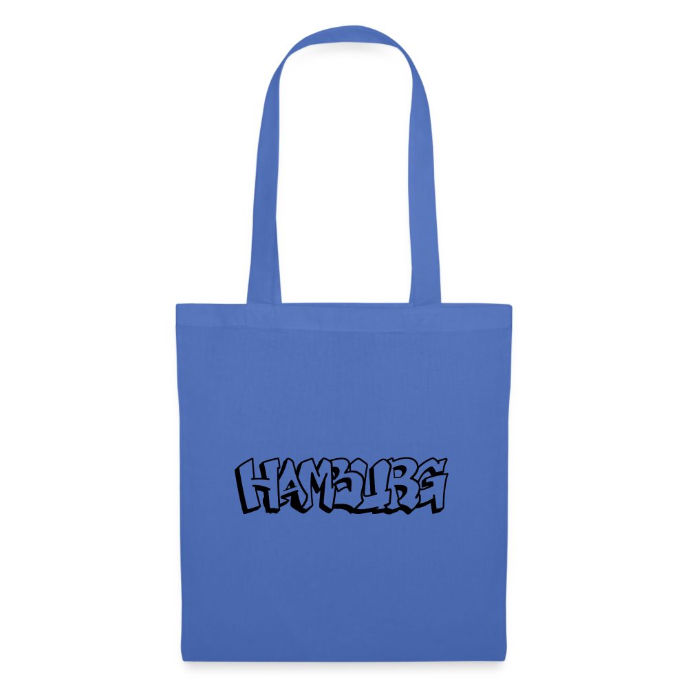 Tote Bag Hamburg "Graffiti Black" - light blue