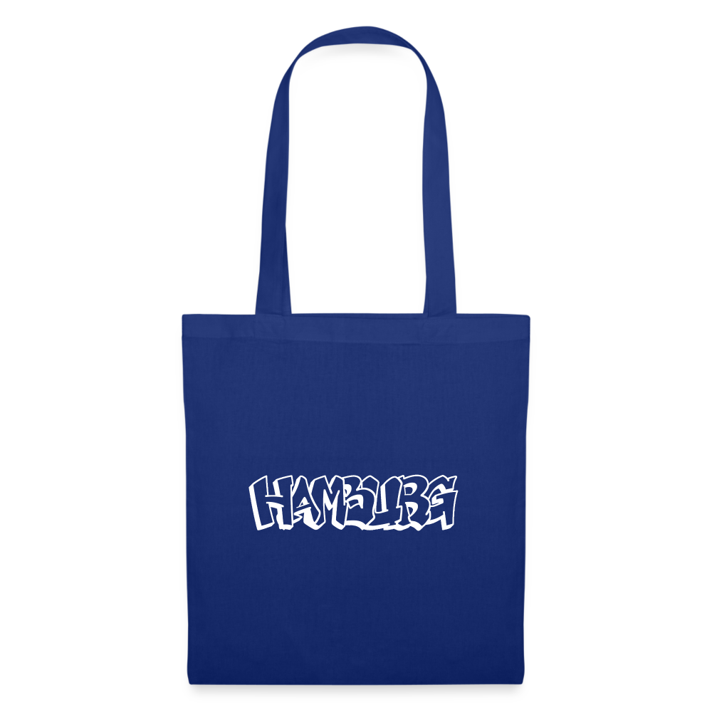 Tote Bag Hamburg "Graffiti White" - royal blue