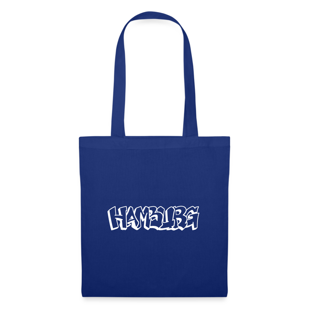 Tote Bag Hamburg "Graffiti White" - royal blue