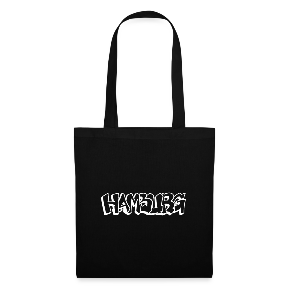 Tote Bag Hamburg "Graffiti White" - black