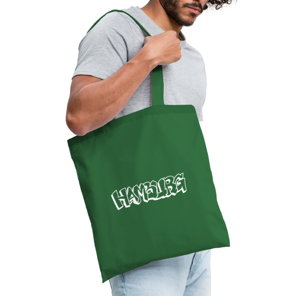 Tote Bag Hamburg "Graffiti White" - evergreen