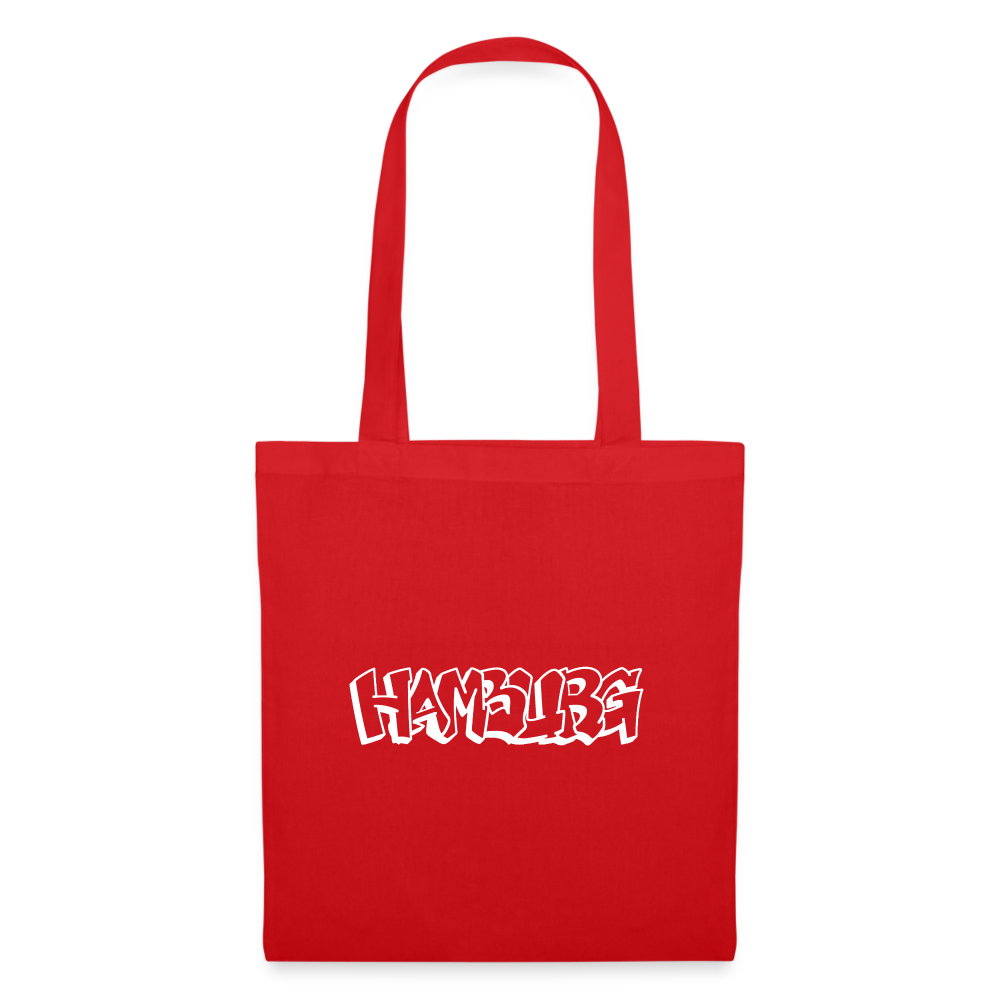Tote Bag Hamburg "Graffiti White" - red