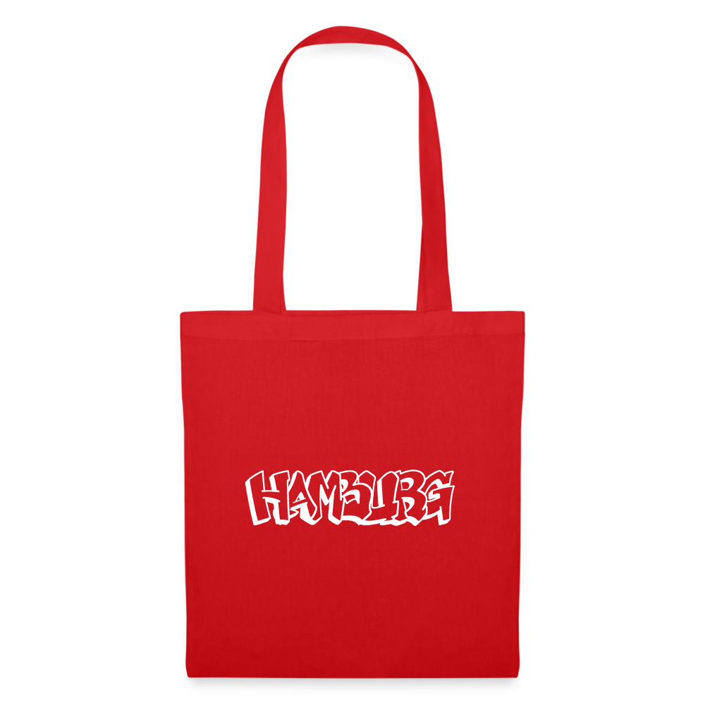 Tote Bag Hamburg "Graffiti White" - red