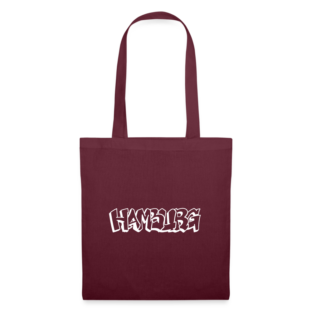 Tote Bag Hamburg "Graffiti White" - burgundy