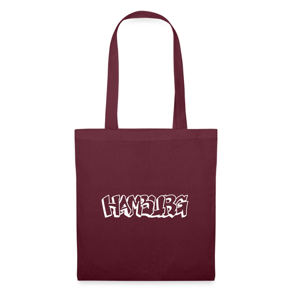 Tote Bag Hamburg "Graffiti White" - burgundy