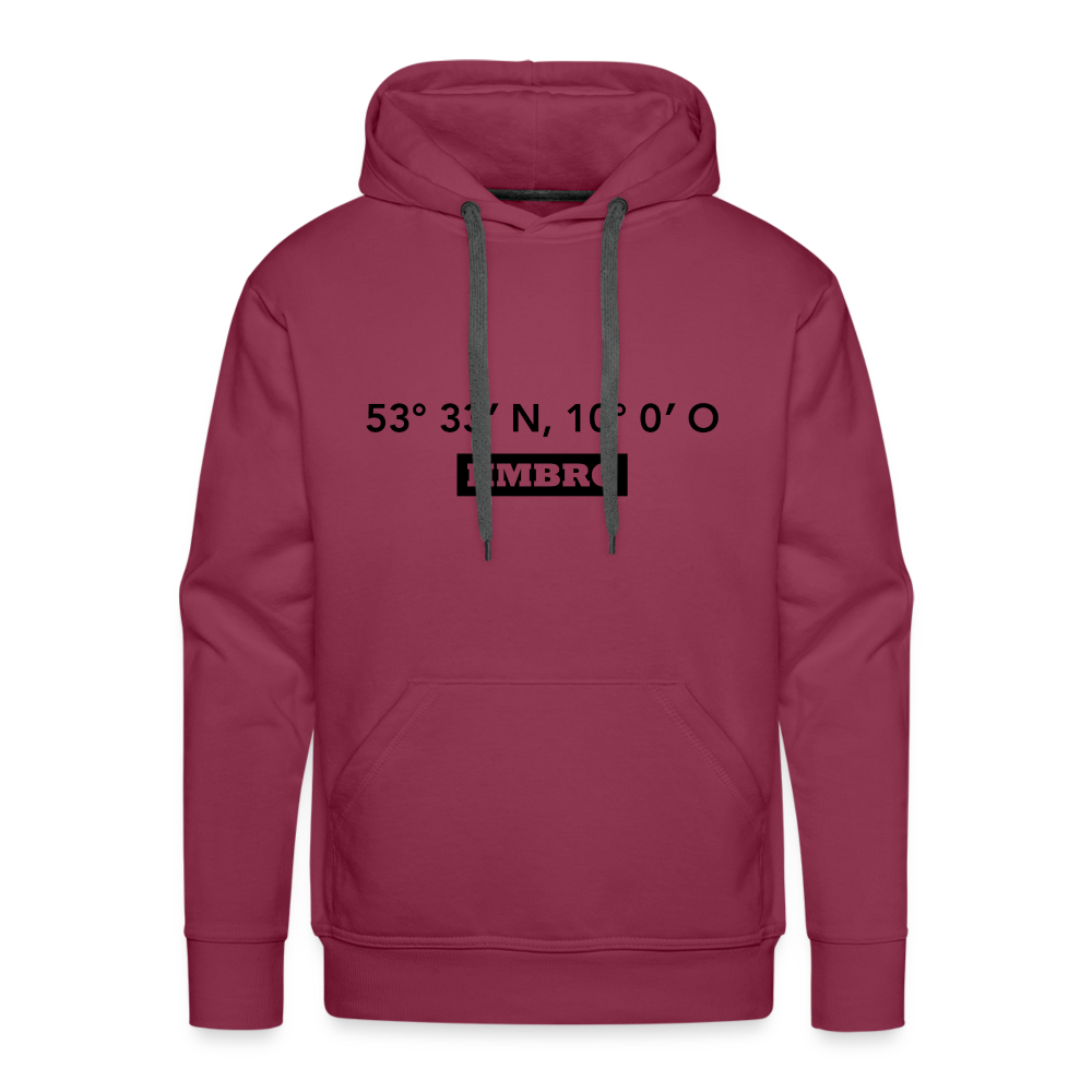 Hoodie Hamburg "HMBRG GPS" Dark Edition - bordeaux