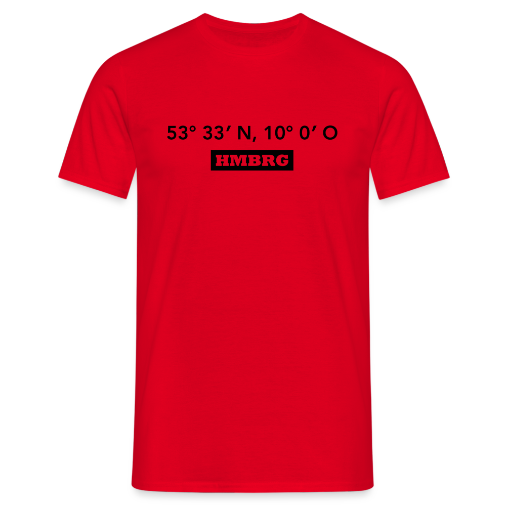 T-Shirt Hamburg "HMBRG GPS" - red