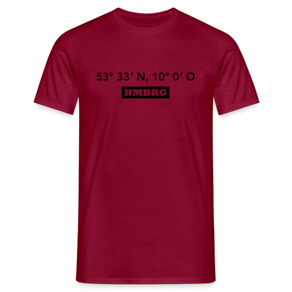 T-Shirt Hamburg "HMBRG GPS" - brick red