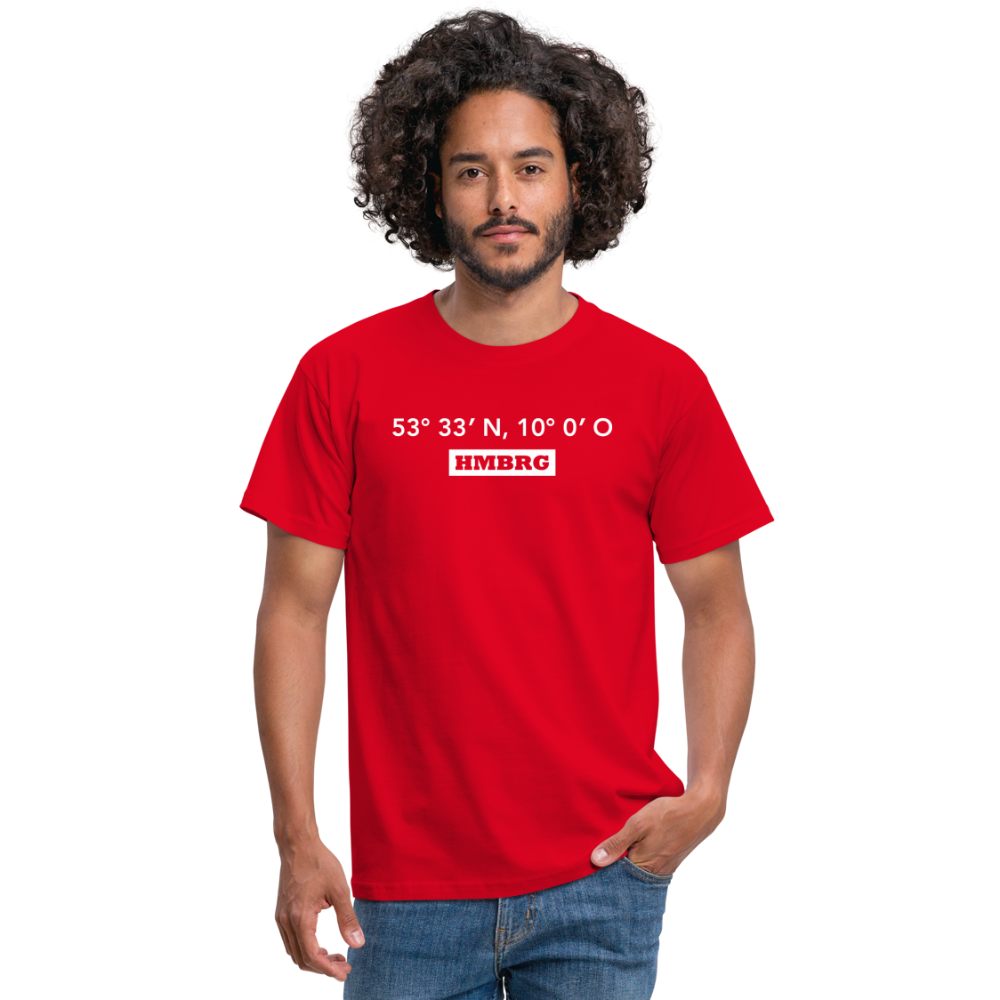 T-Shirt Hamburg "HMBRG GPS" Bright Edition - red