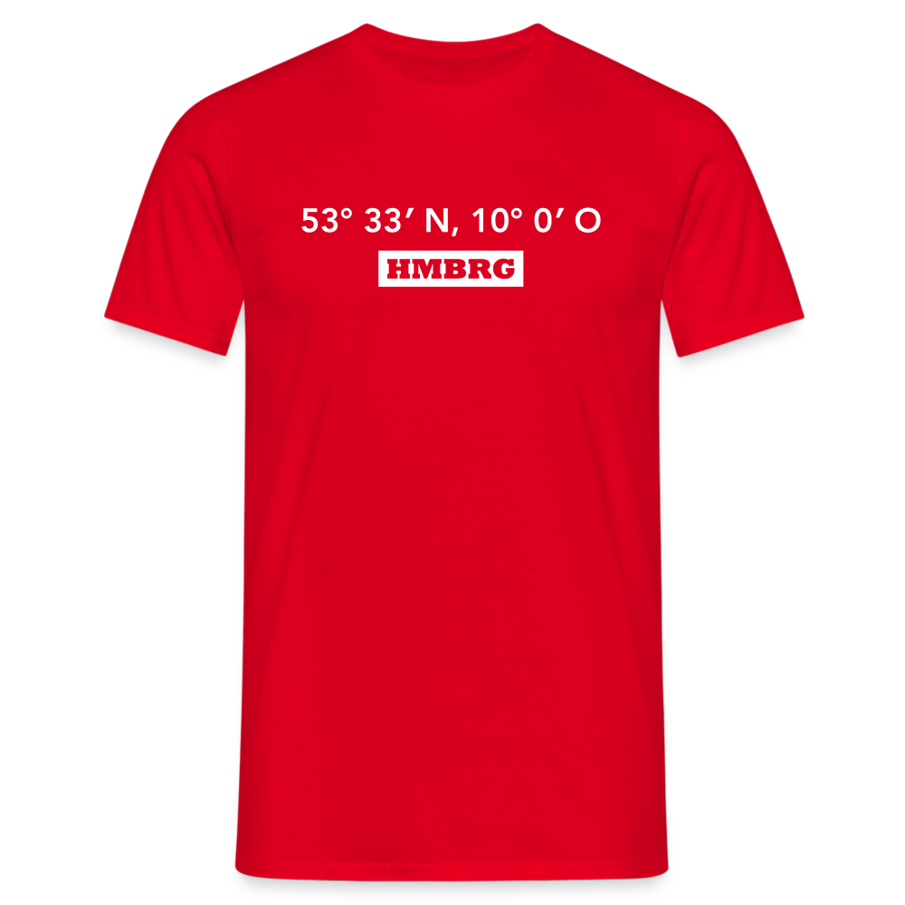 T-Shirt Hamburg "HMBRG GPS" Bright Edition - red