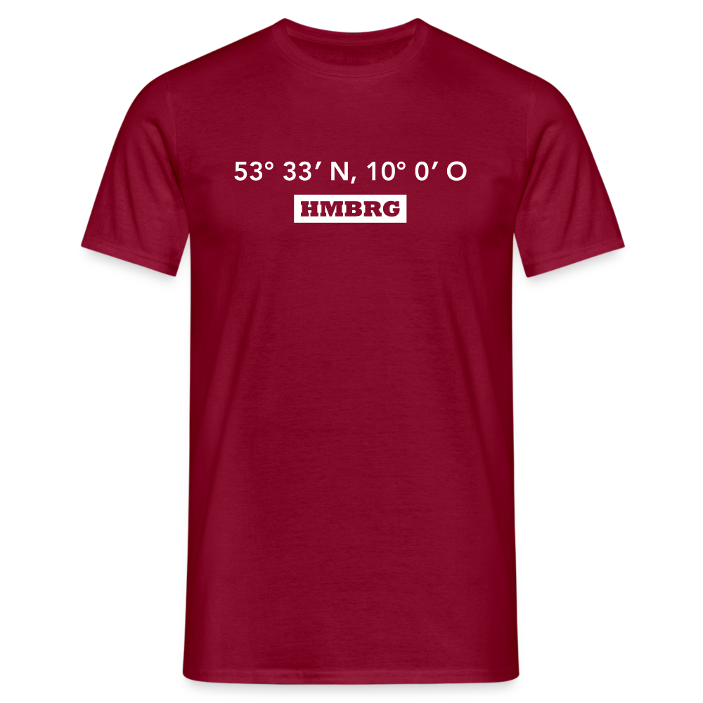 T-Shirt Hamburg "HMBRG GPS" Bright Edition - brick red