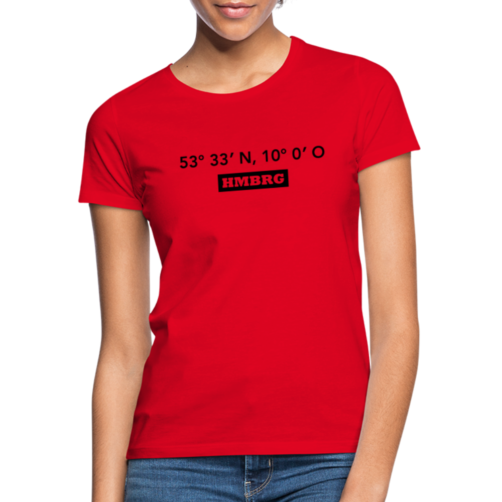 T-Shirt Ladies Hamburg "HMBRG GPS" - red