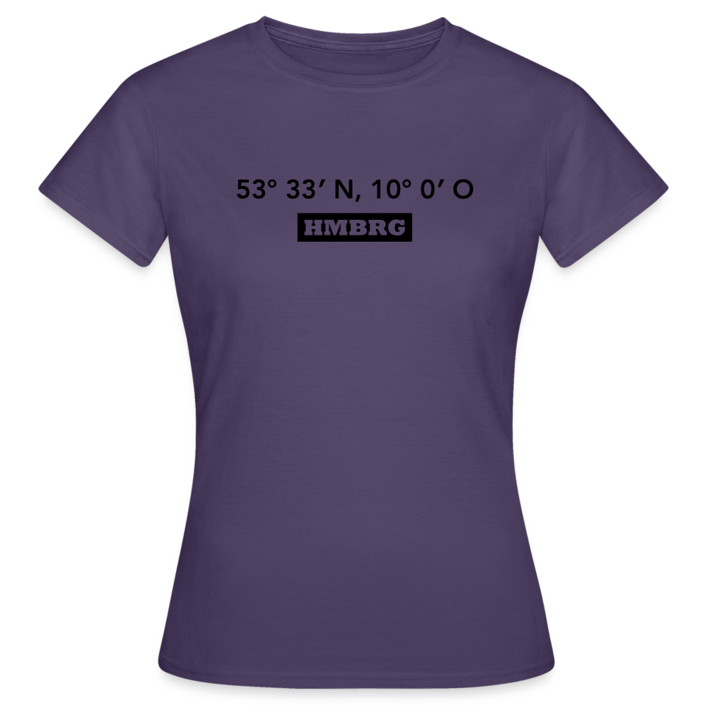 T-Shirt Ladies Hamburg "HMBRG GPS" - dark purple