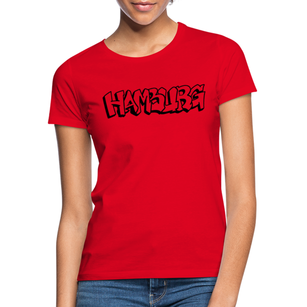 T-Shirt Ladies Hamburg "Graffiti" - red