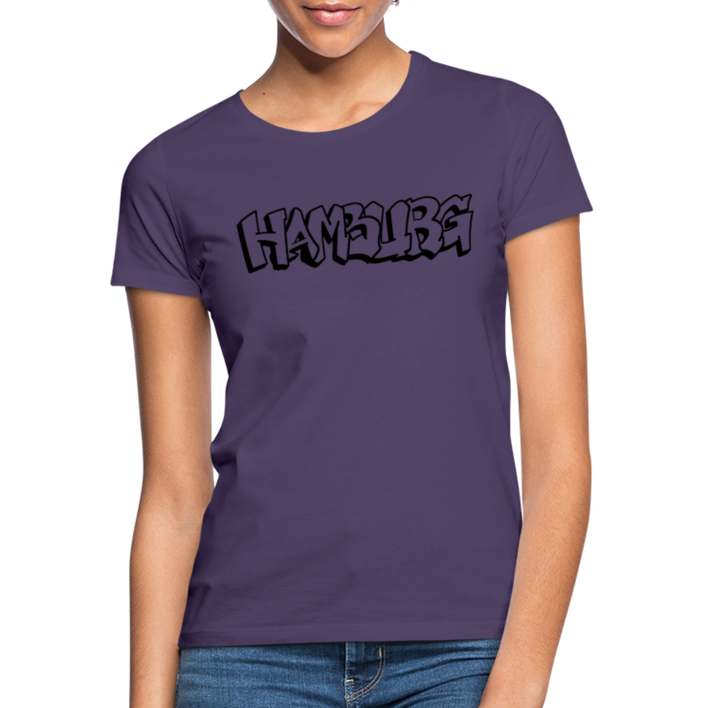 T-Shirt Ladies Hamburg "Graffiti" - dark purple