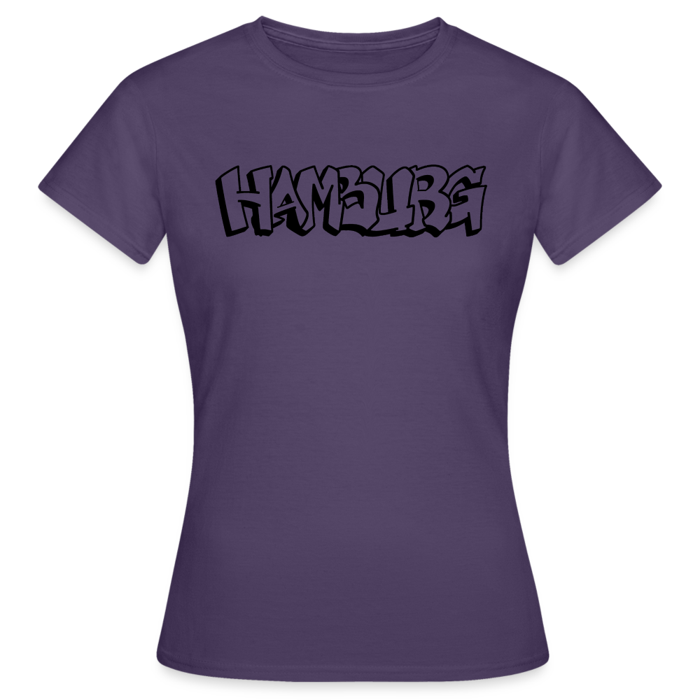 T-Shirt Ladies Hamburg "Graffiti" - dark purple