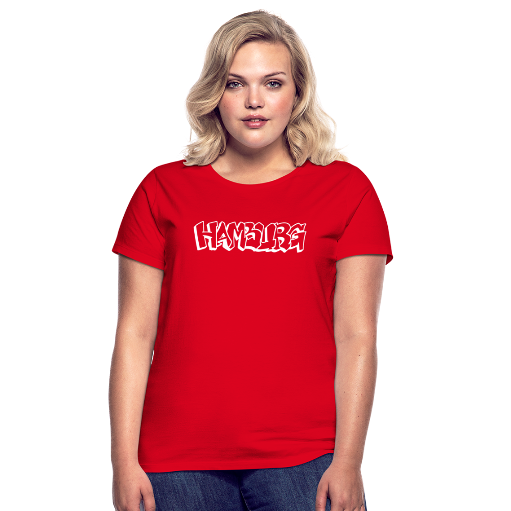 T-Shirt Ladies Hamburg "Graffiti" Bright Edition - red