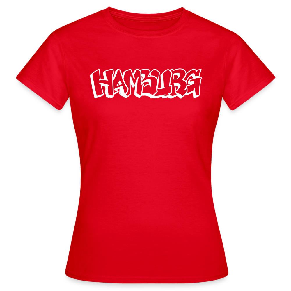 T-Shirt Ladies Hamburg "Graffiti" Bright Edition - red