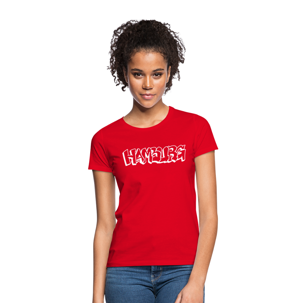 T-Shirt Ladies Hamburg "Graffiti" Bright Edition - red