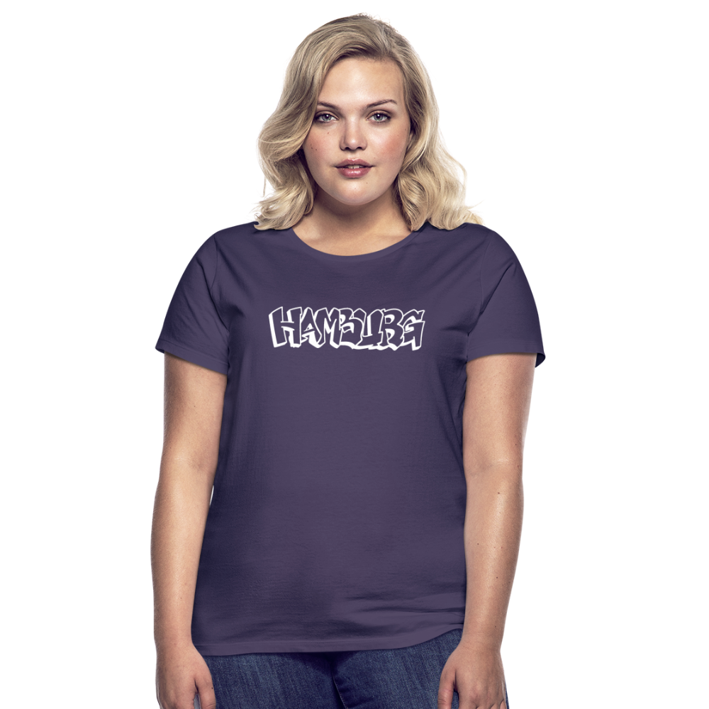T-Shirt Ladies Hamburg "Graffiti" Bright Edition - dark purple