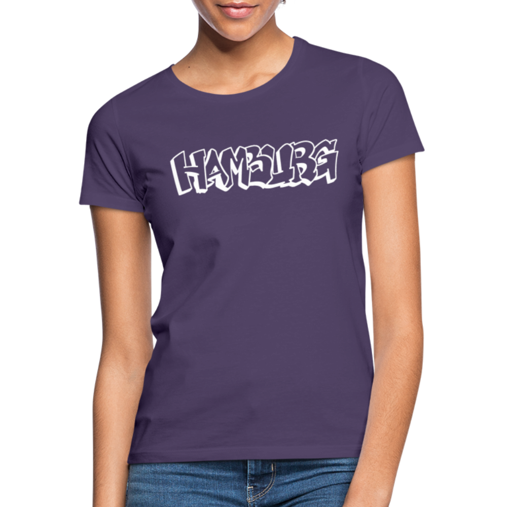 T-Shirt Ladies Hamburg "Graffiti" Bright Edition - dark purple