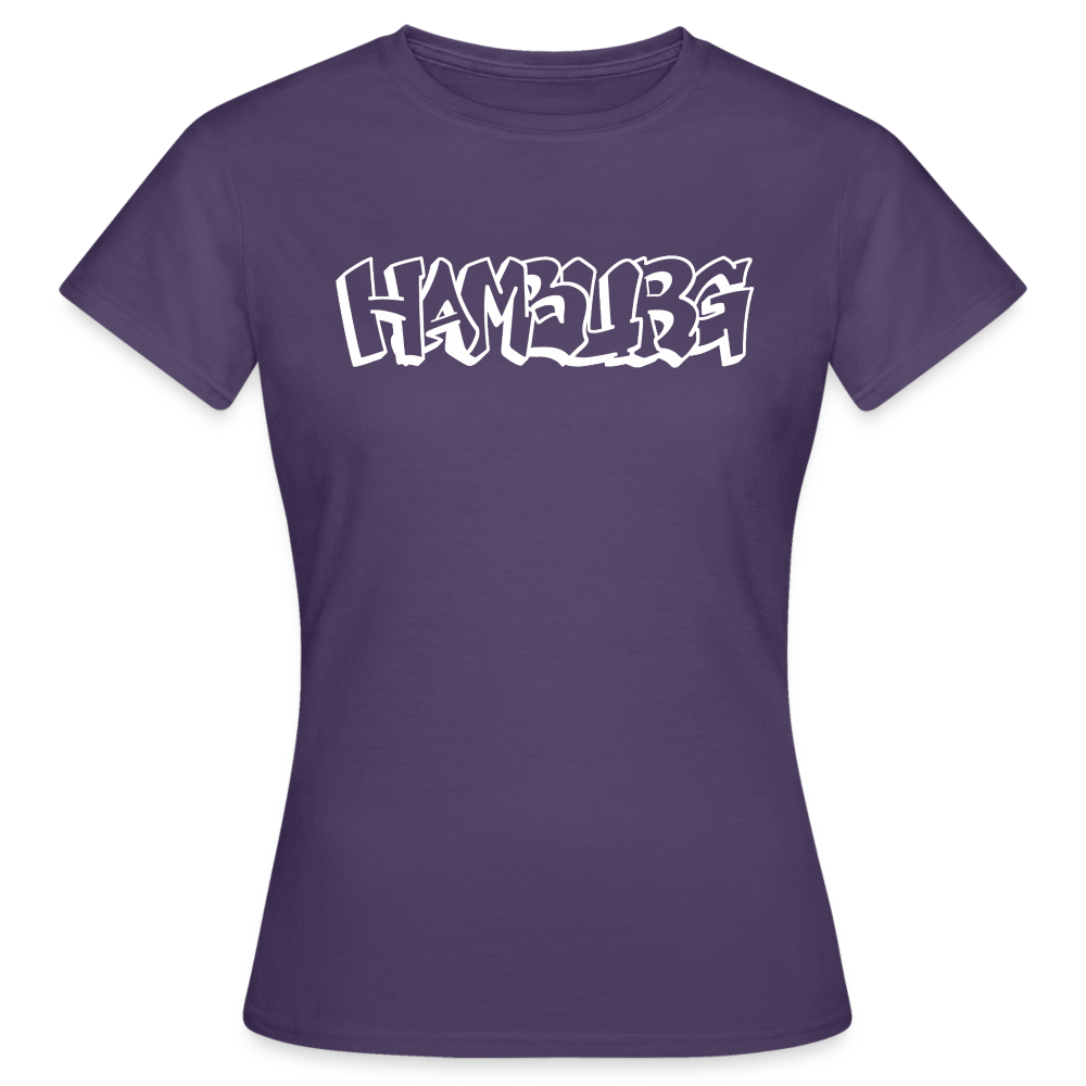T-Shirt Ladies Hamburg "Graffiti" Bright Edition - dark purple