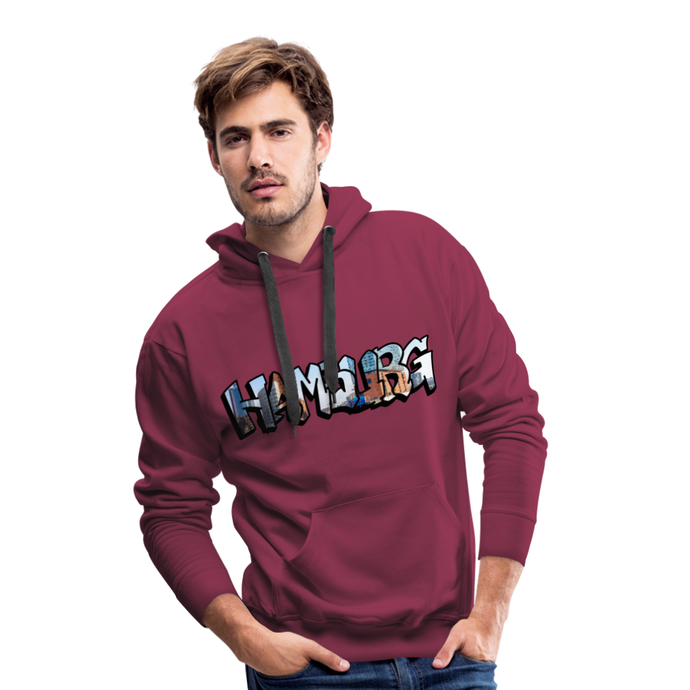 Hoodie Hamburg "Panorama Graffiti" - bordeaux