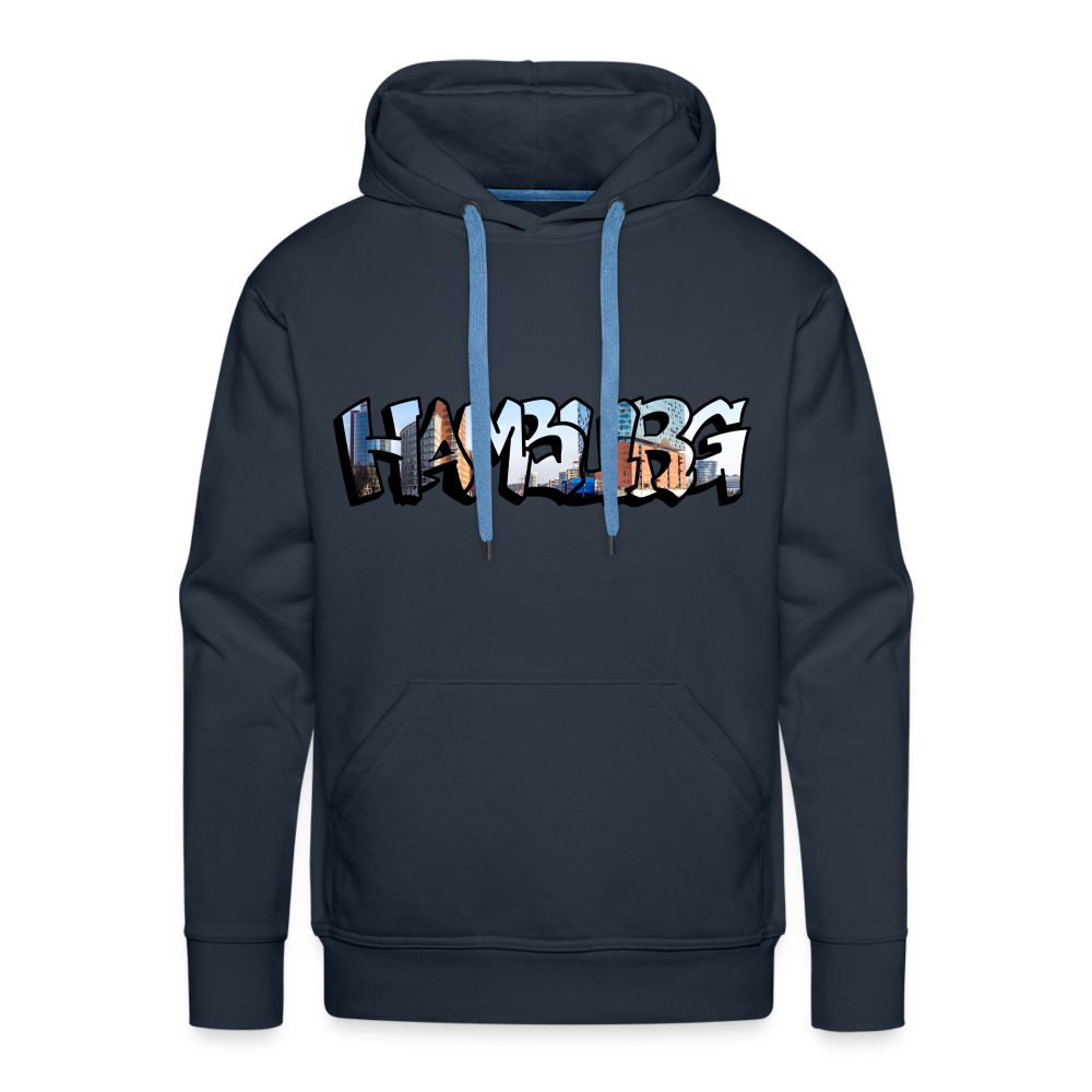 Hoodie Hamburg "Panorama Graffiti" - navy