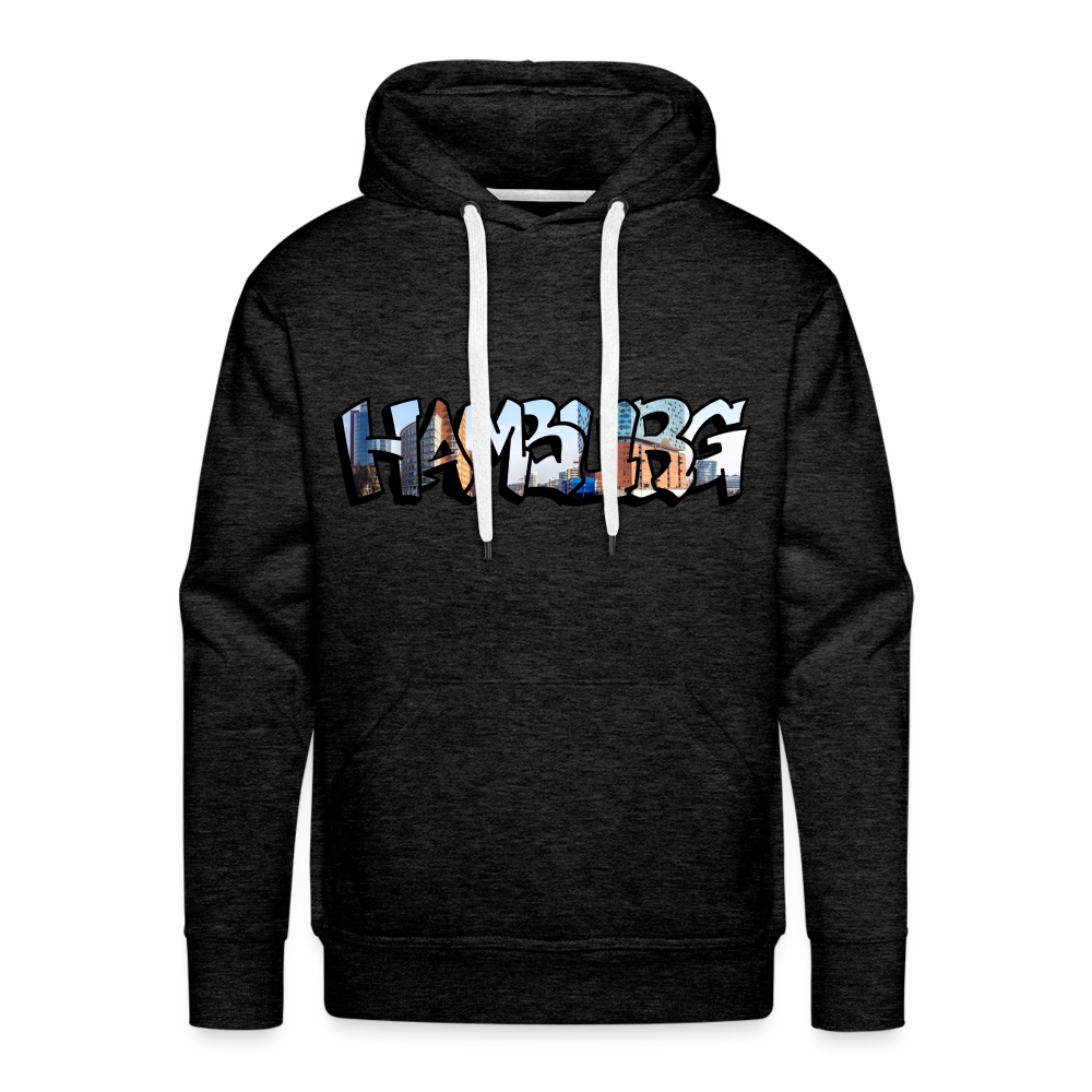 Hoodie Hamburg "Panorama Graffiti" - charcoal grey