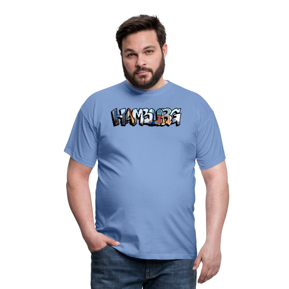 T-Shirt Hamburg "Panorama Graffiti" - carolina blue