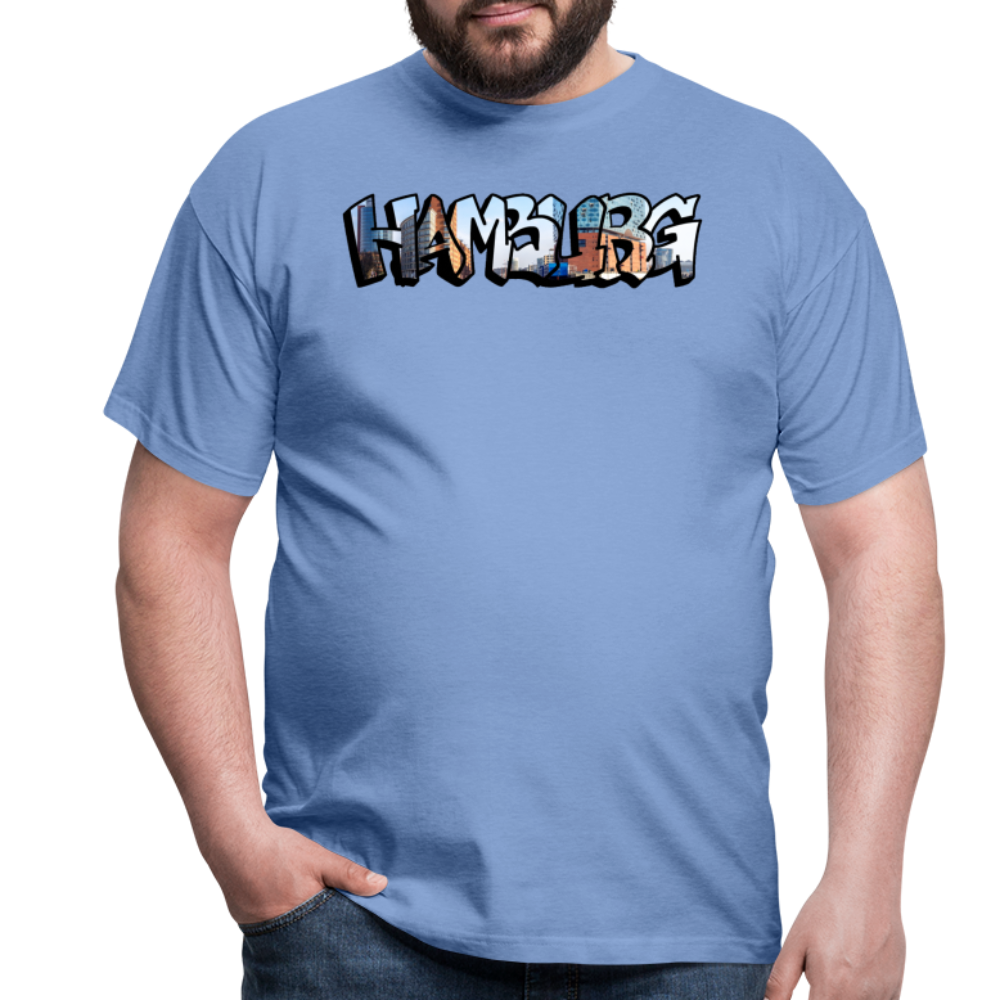 T-Shirt Hamburg "Panorama Graffiti" - carolina blue